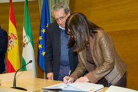 Toma de Posesión de Luisa María Cabalín Robles como nueva catedrática del Departamento de Química Analítica de la Universidad de Málaga. Edificio del Rectorado. Febrero de 2018
