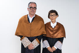 Antonio Álvarez Gil y Kazuyo Sejima momentos previos a su investidura como Doctora "Honoris Causa" por la Escuela de Arquitectura de la Universidad de Málaga. Paraninfo. Octubre de 2019