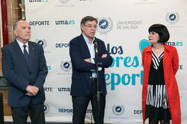 Intervención de Antonio Rengel. Inauguración de la exposición "Málaga en el Objetivo". Complejo Polideportivo Universitario. Mayo de 2019
