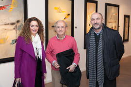 Macarena Parrado, Carlos Barceló y Eugenio José Luque. Inauguración de la exposición "Economistas en el arte". Museo de Nerja. Enero de 2017