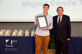 Entrega de distinciones en la gala del deporte de la Universidad de Málaga. Mayo de 2014