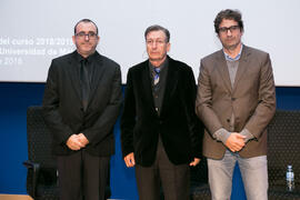 Carlos Rosa Jiménez, Luis Machuca Santa Cruz y Luis J. Machuca Casares. Inauguración del curso 2018-2019 de la Escuela Técnica Superior de Arquitectura de la Universidad de Málaga. Paraninfo. Octubre de 2018