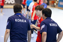 Partido Corea del Sur - Rumanía. Categoría masculina. Campeonato del Mundo Universitario de Balonmano. Antequera. Julio de 2016