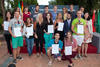 Foto de grupo con diplomas. Bienvenida a los alumnos de intercambio internacional y estudiantes del centro Internacional de Español. Jardín Botánico.  Abril de 2014