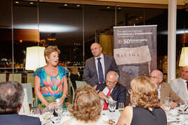 Intervención de Guillermina Martín Reyes. Cena homenaje al profesorado y PAS jubilado de la Facultad de Económicas. Hotel AC Málaga Palacio. Septiembre de 2014