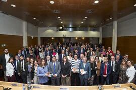 Foto de grupo. I Premios del Aula de Economía y Deporte de la Universidad de Málaga. Edificio del Rectorado. Febrero de 2024
