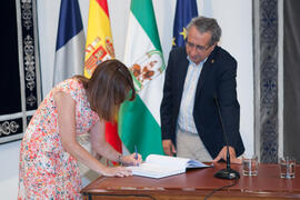 Toma de posesión de María Isabel Hombrados Mendieta como nueva catedrática de Psicología Social de la Universidad de Málaga. Edificio del Rectorado.  Julio de 2016