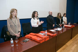 Mesa presidencial. Graduación de Másters de la Facultad de Ciencias Económicas y Empresariales de la Universidad de Málaga. Paraninfo. Abril de 2018