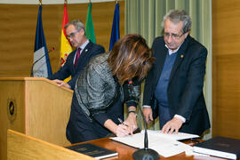 Toma de posesión de María del Carmen Ruiz Delgado como nueva Directora de Secretariado de Personal Investigador de la Universidad de Málaga. Edificio del Rectorado. Marzo de 2017