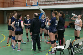 Partido femenino UCAM - Universidad Carlos III. Campeonato de España Universitario de Voleibol. Complejo Polideportivo Universitario. Abril de 2018