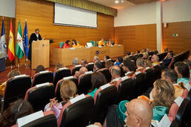Discurso de Teodomiro López. Investidura de Jorge Martínez-Vázquez como Doctor "Honoris Causa" por la Universidad de Málaga. Edificio del Rectorado. Julio de 2025