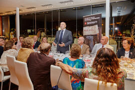 Intervención de Eugenio Luque. Cena homenaje al profesorado y PAS jubilado de la Facultad de Económicas. Hotel AC Málaga Palacio. Septiembre de 2014