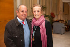 María Victoria Atencia tras su homenaje. Edificio del Rectorado. Diciembre de 2014