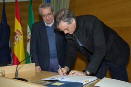 Toma de Posesión de Rafael Asenjo Plaza como nuevo catedrático del Departamento de Arquitectura de Computadores de la Universidad de Málaga. Edificio del Rectorado. Febrero de 2018