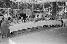 Feria de Málaga. Almuerzo en la caseta oficial de la feria del Real. Julio de 1963