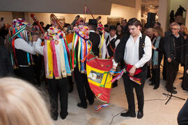 Panda de verdiales en la inauguración de la exposición "Paisajes Andaluces", de Eugenio Chicano. Museo del Patrimonio Municipal. Diciembre de 2016