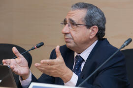 José Ángel Narváez en la presentación del programa de intercambio de emprendedores en el Encuentro de rectores de Brasil, Portugal y España. Edificio The Green Ray. Octubre de 2015