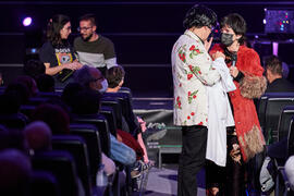 José Corbacho y Tecla Lumbreras en la gala de inauguración de la 31ª edición de Fancine de la Universidad de Málaga. Cine Albéniz. Noviembre de 2021