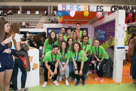 Estand de Ciencias Económicas y Empresariales. Jornadas de Puertas Abiertas de la Universidad de Málaga. Complejo Polideportivo Universitario. Abril de 2018