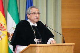 José Ángel Narváez en la investidura como Doctor "Honoris Causa" de Antonio Luque por la Facultad de Ciencias de la Universidad de Málaga. Edificio del Rectorado. Octubre de 2016