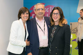 José Ángel Narváez en el estand de Proyectos Estratégicos. Jornadas de Puertas Abiertas de la Universidad de Málaga. Complejo Polideportivo Universitario. Abril de 2018