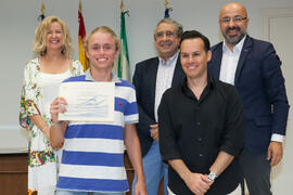 Grupo de alumnos en su graduación del CIE-UMA el Día del Español. Centro Internacional de Español de la Universidad de Málaga. Junio de 2016
