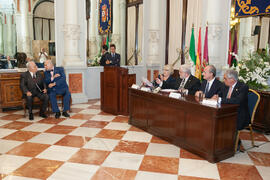 Nombramiento de Eugenio Chicano como miembro de la Real Academia de Bellas Artes de San Telmo. Salón de los Espejos, Ayuntamiento de Málaga. Septiembre de 2016