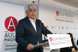 Antonio Ramírez de Arellano. Desayuno Informativo de Aula Magna con motivo de su XX Aniversario. Consejo de Estudios Sociales y Comercio de la Universidad de Málaga. Mayo de 2018