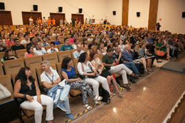 Asistentes. Entrega de premios en el Paraninfo de la Universidad de Málaga. Olimpiada Española de Economía, Fase Nacional. Junio de 2015