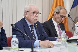 Carlos Benavides Velasco. Presentación del libro "50 años de doctores Honoris Causa por la Universidad de Málaga". Facultad de Ciencias Económicas y Empresariales. Febrero de 2024