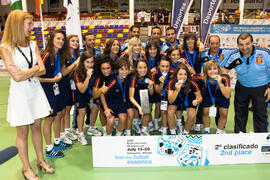 Medalla de plata para España. Acto de clausura y entrega de medallas. 14º Campeonato del Mundo Universitario de Fútbol Sala 2014 (FUTSAL). Antequera. Julio de 2014