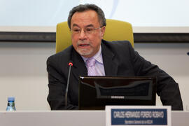 Intervención de Carlos Hernando Forero Robayo. Tercera sesión del X Pleno del Consejo Universitario Iberoamericano (CUIB) en la Universidad de Málaga. Rectorado. Marzo de 2012