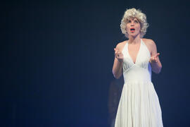 Paula Torrado en el ensayo previo de la gala inaugural de la XXV edición de Fancine de la Universidad de Málaga. Teatro Cervantes. Noviembre de 2015