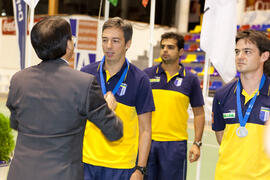 Medalla de plata para Brasil. Acto de clausura y entrega de medallas. 14º Campeonato del Mundo Universitario de Fútbol Sala 2014 (FUTSAL). Antequera. Julio de 2014