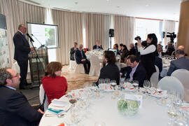 Juan José Sánchez Luque en su nombramiento como Alumno de Honor de la Universidad de Málaga y Presidente de Honor de la Unión Profesional Sanitaria de Málaga (UPROSAMA). AC Málaga Palacio. Febrero de 2015