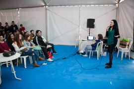 Charla informativa. Jornadas de Puertas Abiertas de la Universidad de Málaga. Complejo Polideportivo Universitario. Abril de 2016