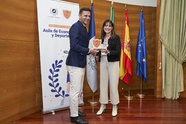 Entrega del Premio del Aula de Economía y Deporte de la Universidad de Málaga a Joaquín Sánchez. Edificio del Rectorado. Febrero de 2024