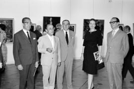 Málaga. Visita de las autoridades a la inauguración de la exposición en el Museo Provincial de Bellas Artes. Julio de 1963