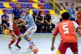 Partido Tailandia contra España. 14º Campeonato del Mundo Universitario de Fútbol Sala 2014 (FUTSAL). Antequera. Julio de 2014