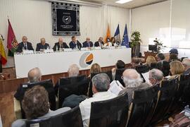 Mesa presidencial. Presentación del libro "50 años de doctores Honoris Causa por la Universidad de Málaga". Facultad de Ciencias Económicas y Empresariales. Febrero de 2024