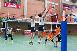 Partido masculino Universidad de Málaga - Universidad de Vigo. Campeonato de España Universitario de Voleibol. Complejo Polideportivo Universitario. Abril de 2018