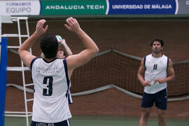 Partido masculino Universidad de Málaga - Universidad de Vigo. Campeonato de España Universitario de Voleibol. Complejo Polideportivo Universitario. Abril de 2018