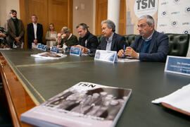 Juan Antonio García Galindo presenta el número 6 de la revista TSN (Transatlantic Studies Network). Edificio del Rectorado. Noviembre de 2019