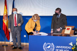 Toma de posesión de Susana  Guerrero Salazar como nueva catedrática del Área de Lengua Española de la Universidad de Málaga. Paraninfo. Diciembre de 2021