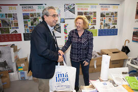 José Ángel Narváez en el estand de Diputación de Málaga. Jornadas de Puertas Abiertas de la Universidad de Málaga. Complejo Polideportivo Universitario. Abril de 2016