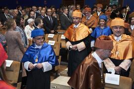 Comitiva académica. Investidura de Andrea Goldsmith como doctora "Honoris Causa" por la Escuela Técnica Superior de Ingeniería de Telecomunicación de la Universidad de Málaga. Paraninfo. Octubre de 2024
