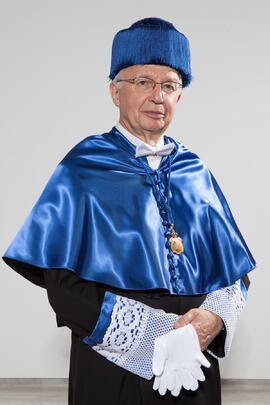 Retrato de Jean-Marie Lehn en su investidura como Doctor "Honoris Causa" por la Facultad de Ciencias de la Universidad de Málaga. Edificio del Rectorado. Junio 2015