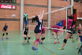 Partido femenino Universidad de Málaga - Universidad de A Coruña. Campeonato de España Universitario de Voleibol. Complejo Polideportivo Universitario. Abril de 2018