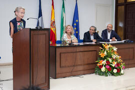 Intervención de una alumna del CIE-UMA en su graduación el Día del Español. Centro Internacional de Español de la Universidad de Málaga. Junio de 2016