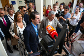 Momentos previos al encuentro con José María Aznar. Cursos de Verano de la Universidad de Málaga. Edificio del Rectorado. Julio de 2018